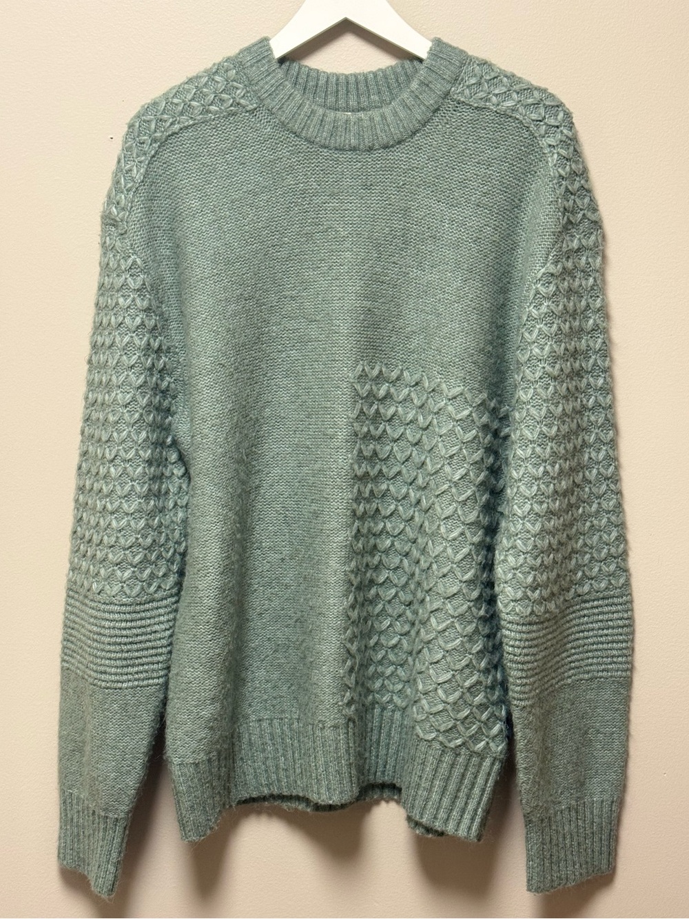 Ted Baker—Men's Textured Knit Wool-Blend Sweater Size 7/3XL